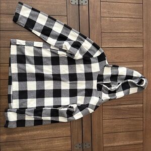 Kids Black and White Checkered Hoodie